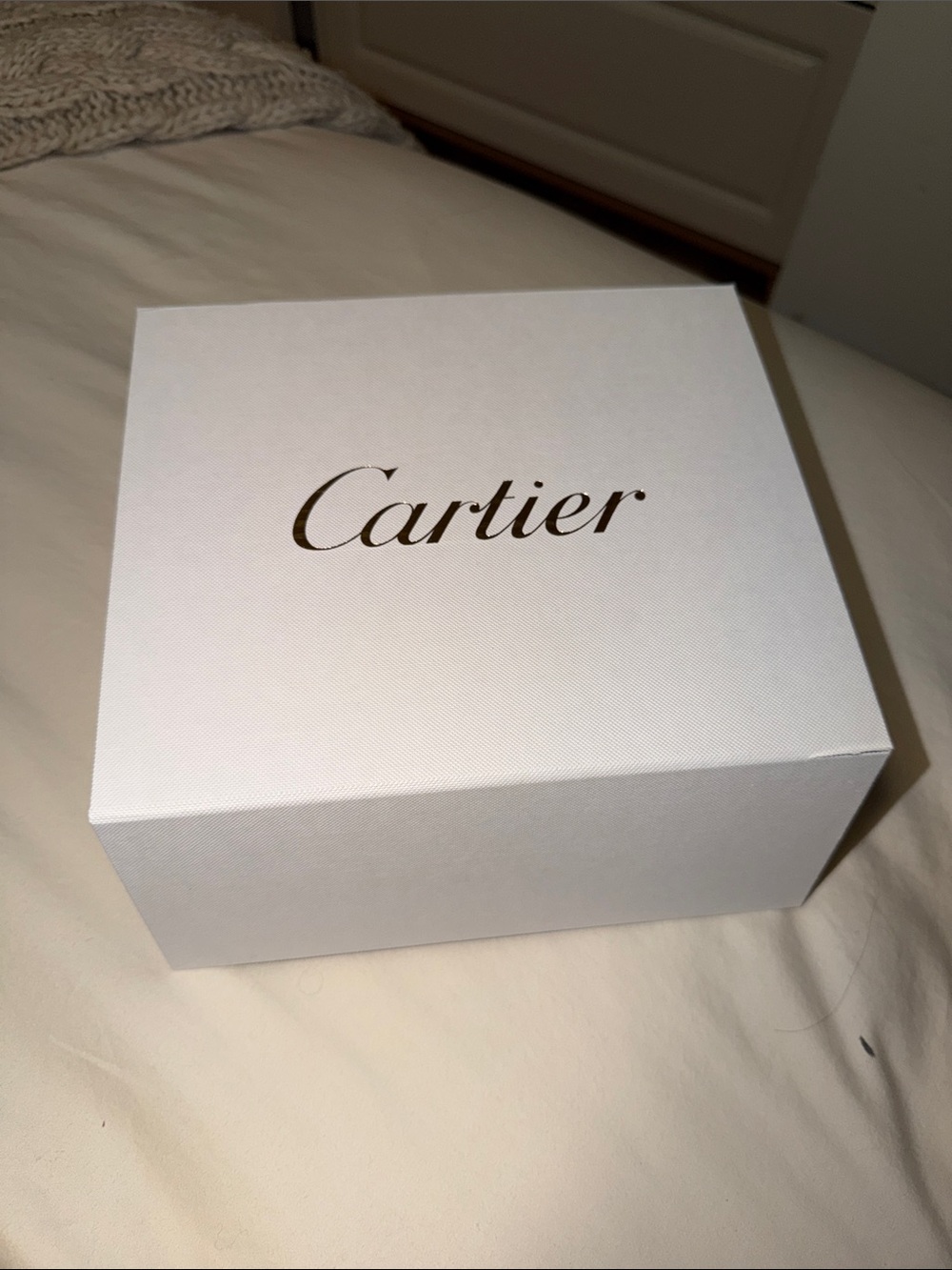 Cartier White Box with Gold Logo